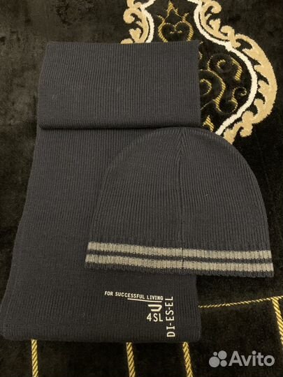 Мужской шарф и шапка Diesel