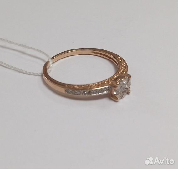 Золотое кольцо с бриллиантом 17р