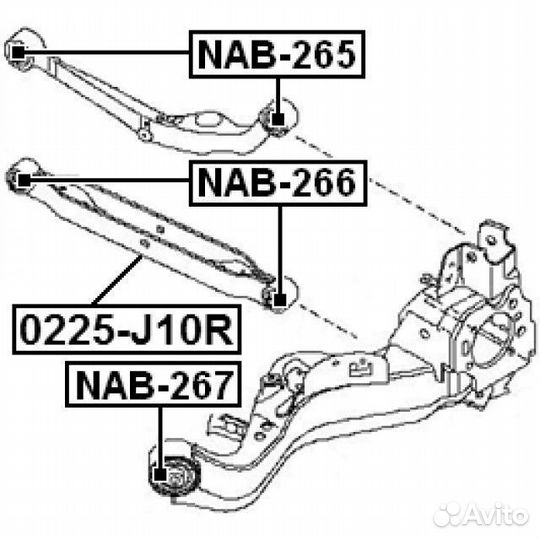 Сайлентблок рычага зад.поперечн. nissan qashqai 06