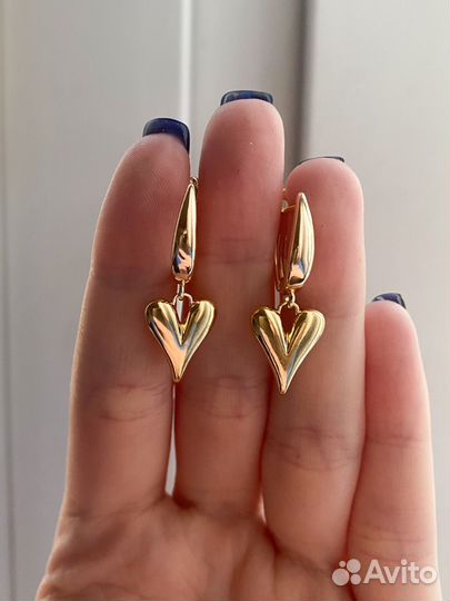 Серьги с сердцем