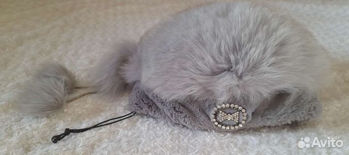 Шапка Женская,Зима,Натур. Мех: Песец + Норка Стриж