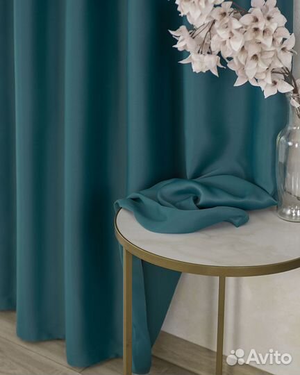 Комплект портьер блэкаут Марсель Морской шторы