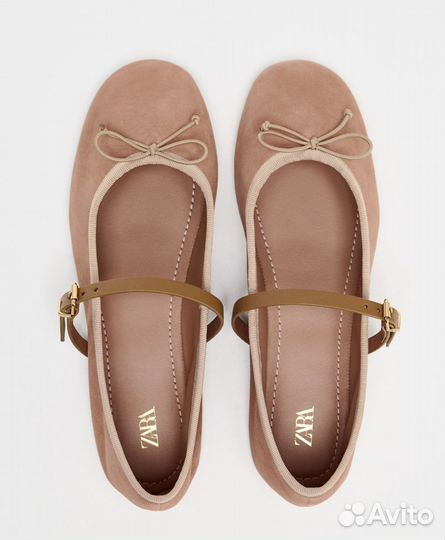 Zara замшевые балетки доставка включена