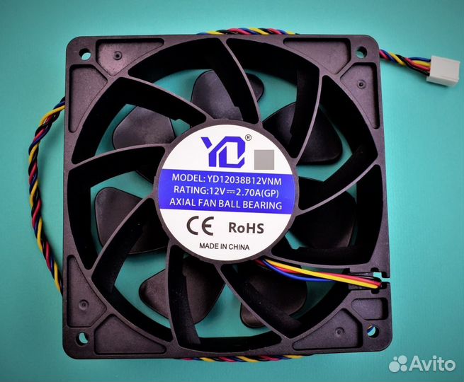 Кулер асика YD 120мм. 2,7А. 4PIN