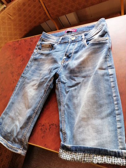 Джинсовые бриджи