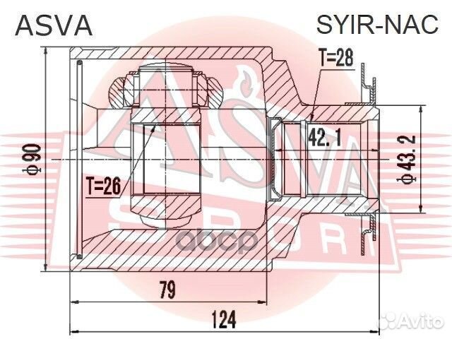 ШРУС внутренний перед прав syirnac asva