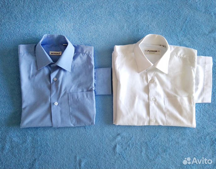 Рубашки школьные 2шт, рост 134, в отл. состоянии