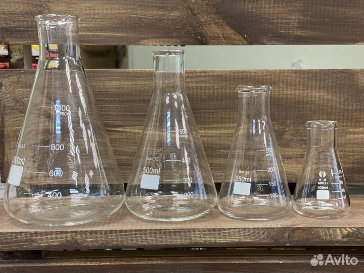 Колба мерная коническая, стекло