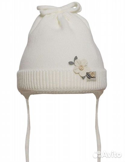 Шапка серая, повязка белая, пинетки