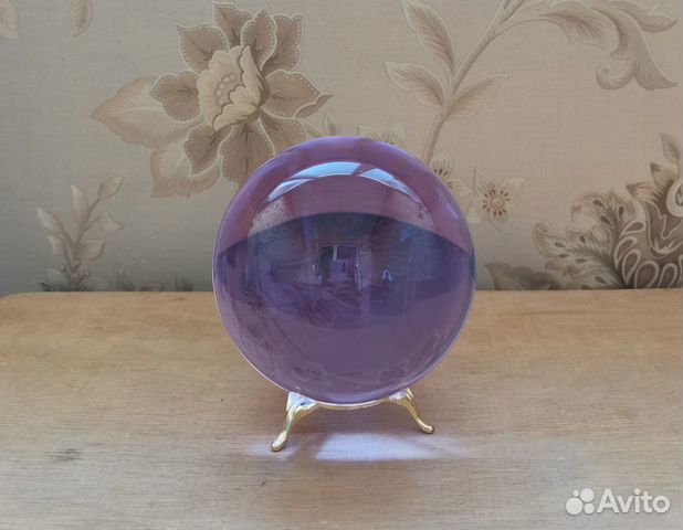 Хрустальный шар сиреневый (диаметр 10 см)