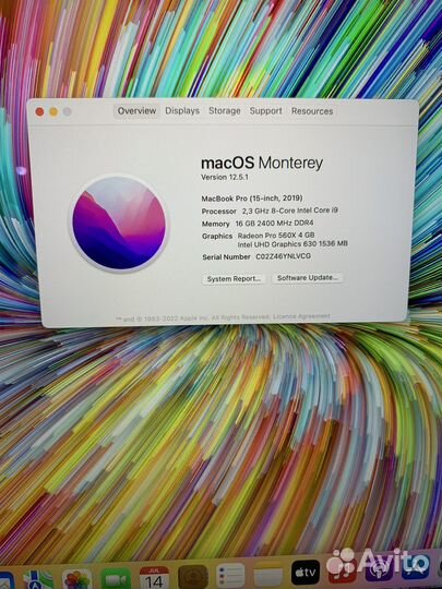 MacBook Pro 15 2019 i9 2.3/16/512 Идеал