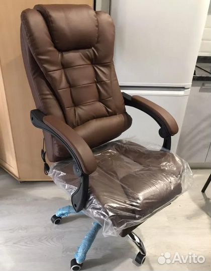 Кожанное кресло, с массажем, новое, компьютерное