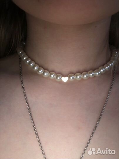 Колье чокер жемчужное