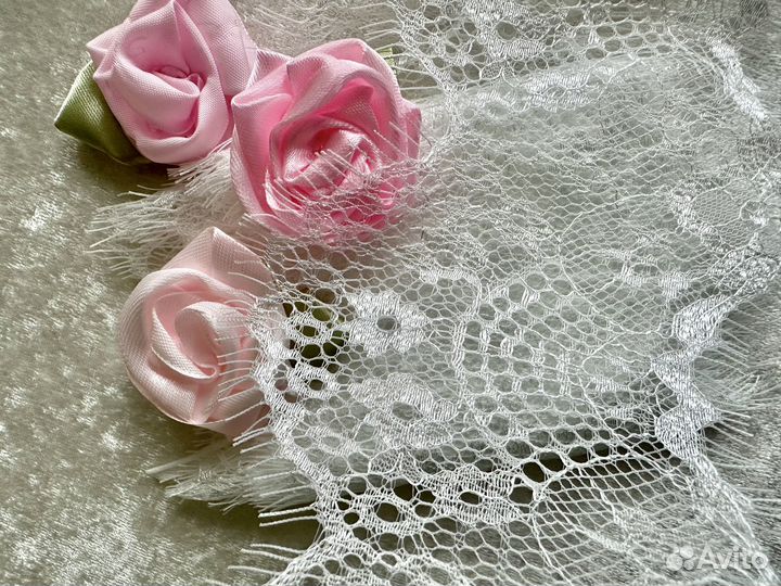 Шантильи нежное кружево белое черное купон 3 м