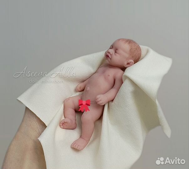 Мини реборн силиконовый пупсик 11 см авторский