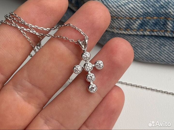 Подвеска, кулон Крестик tiffany
