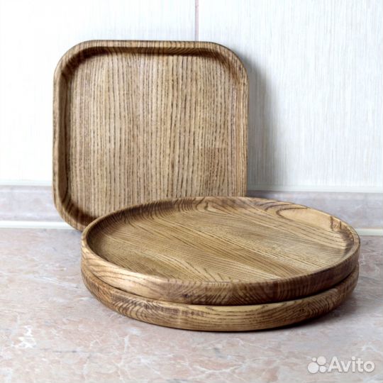 Деревянные тарелки сервировочные