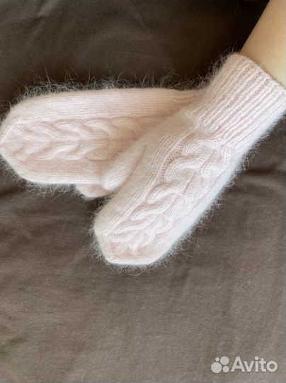 Варежки из пуха норки