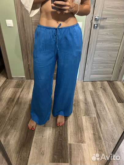 Льняные брюки lime 46