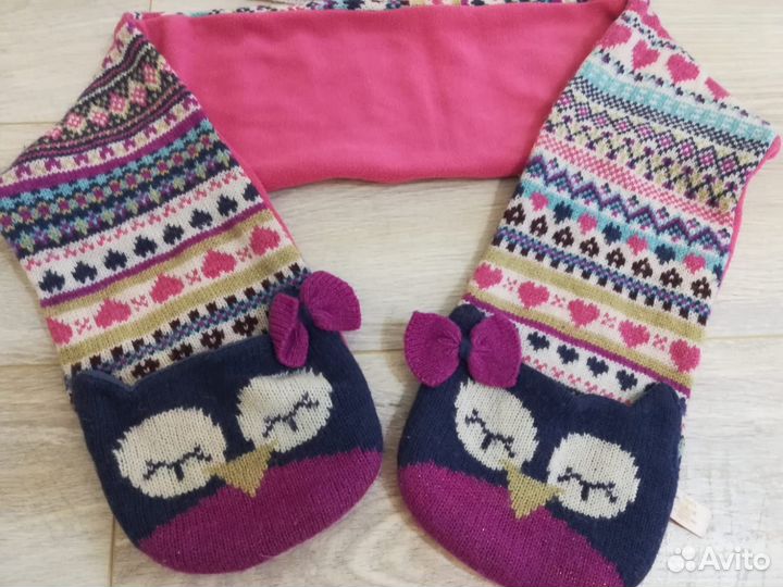 Шапка с шарфиком для девочки