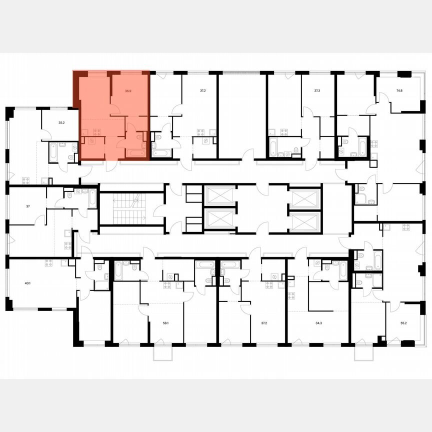 1-к. квартира, 36,9 м², 21/32 эт.