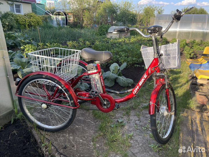 Взрослый трехколесный электрический велосипед