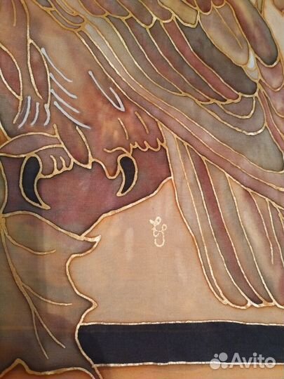 Шелковый платок батик, винтаж, Германия, 1994 г