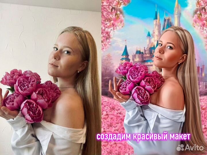 Портрет по фото на холсте на заказ Анапа