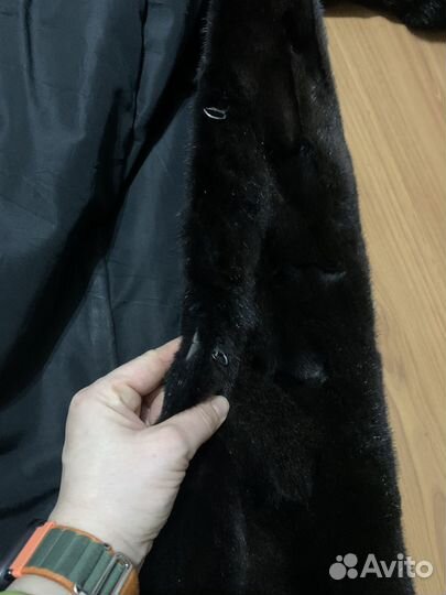 Шуба норковая с капюшоном