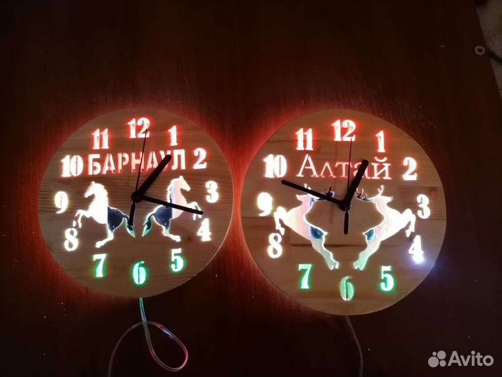 Часы-ночник настенные со светодиодной подсветкой