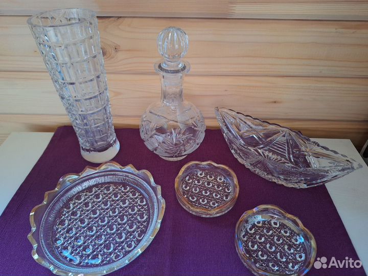 Хрусталь СССР графин ваза розетки