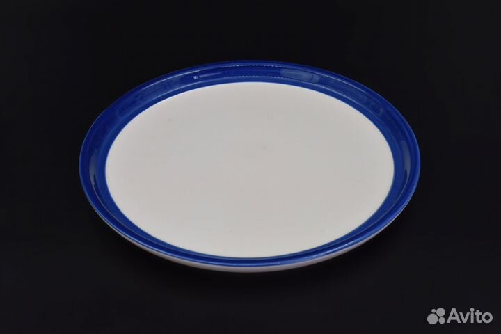 Блюдо д/блинов с/кр 23см синие цветы