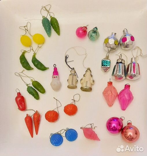 Елочные игрушки мини, винтаж