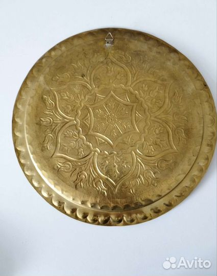 Винтажный латунный поднос