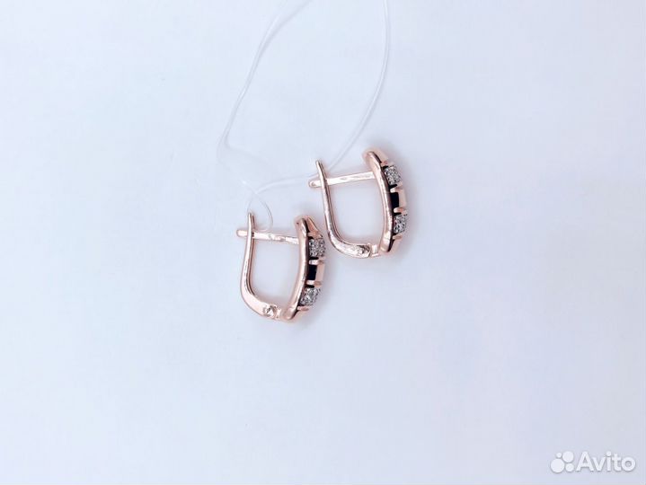 Серьги с фианитами