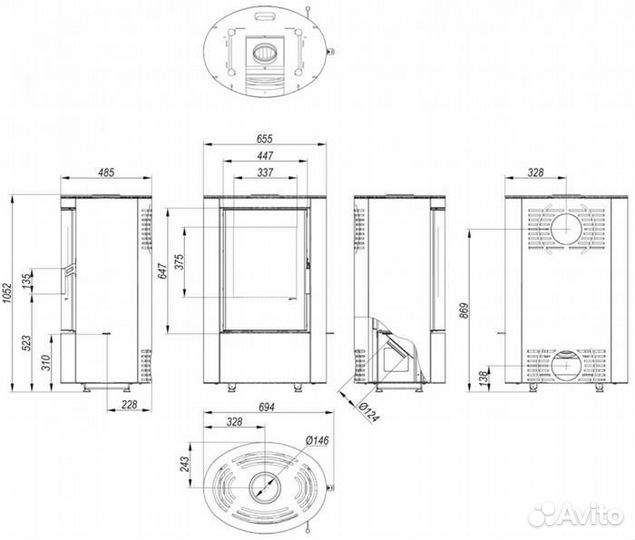 Печь defro home ceres ELI 6,6кВт, черная сталь