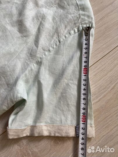 Рубашка льняная 100 Zara, M/L, slim