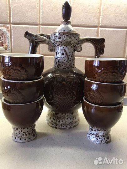 Сервиз Набор графин и стаканы керамика СССР