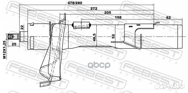 Амортизатор передний комплект GAS.twin tube ford