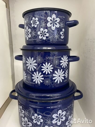 Кастрюля эмалированная новая