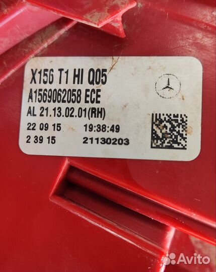 Задний фонарь на Mercedes GLA X156