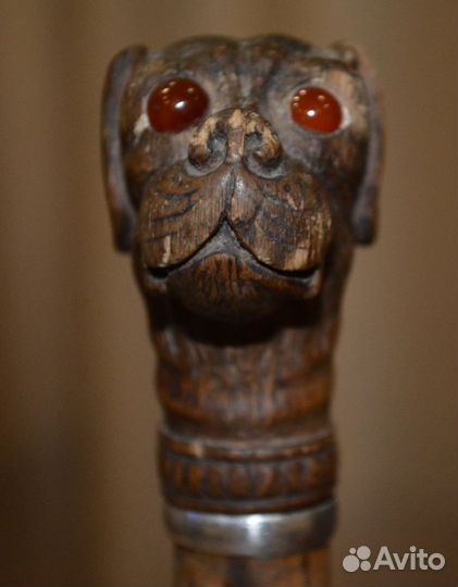 Трость- голова собаки (серебро 84 пр)