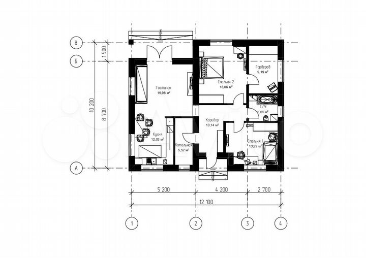 Дом 94 м² на участке 10 сот.