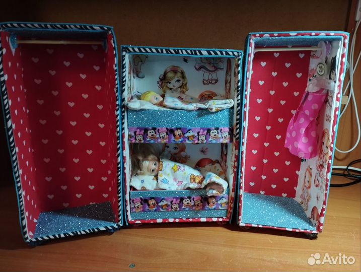 Мебель комплектом для Барби и пупсиков из картона