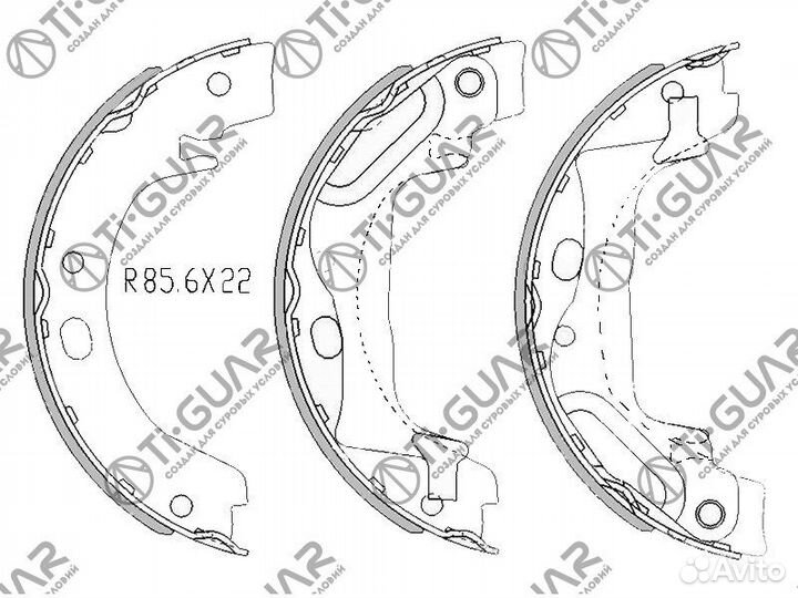 Тормозные колодки (ручного тормоза) TG-0648/FN0