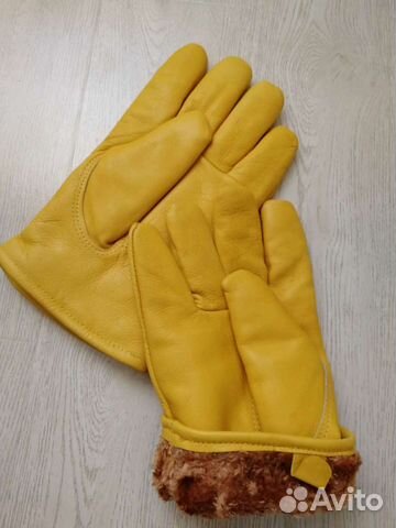 Мужские кожаные перчатки зимние новые