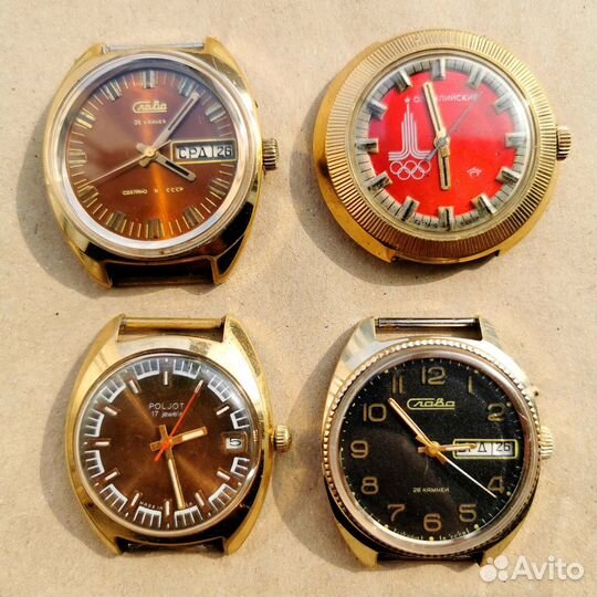 Позолоченные механические часы СССР на выбор