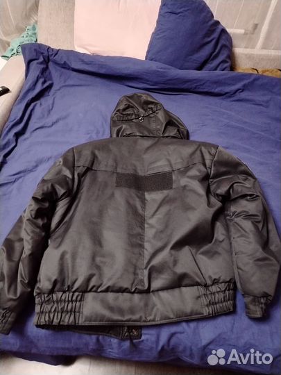 Куртка охранника зимняя чёрная, спецназ