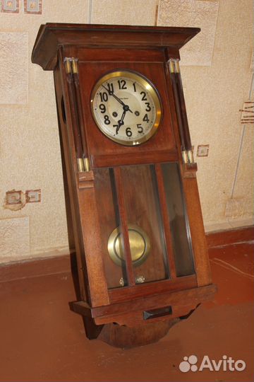 Немецкие настенные часы 19 века gustav becker