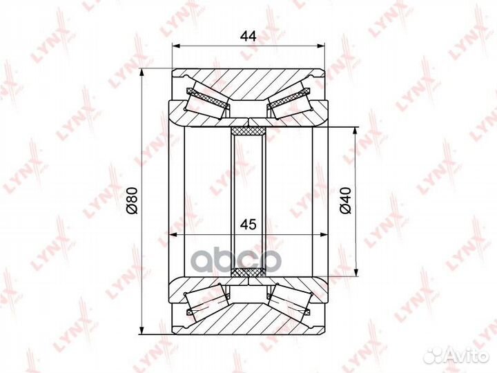 Подшипник зад.ступ. с ABS 45/44x40x80 WB-1511
